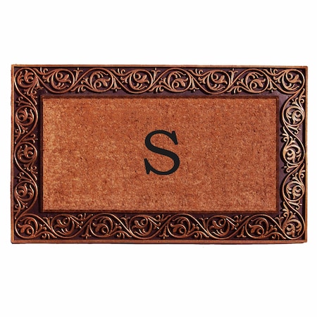 Calloway Mills Monogram Door Mat, Bronze, Black, Natural, 18 in W x 30 in L 10003BRNZS